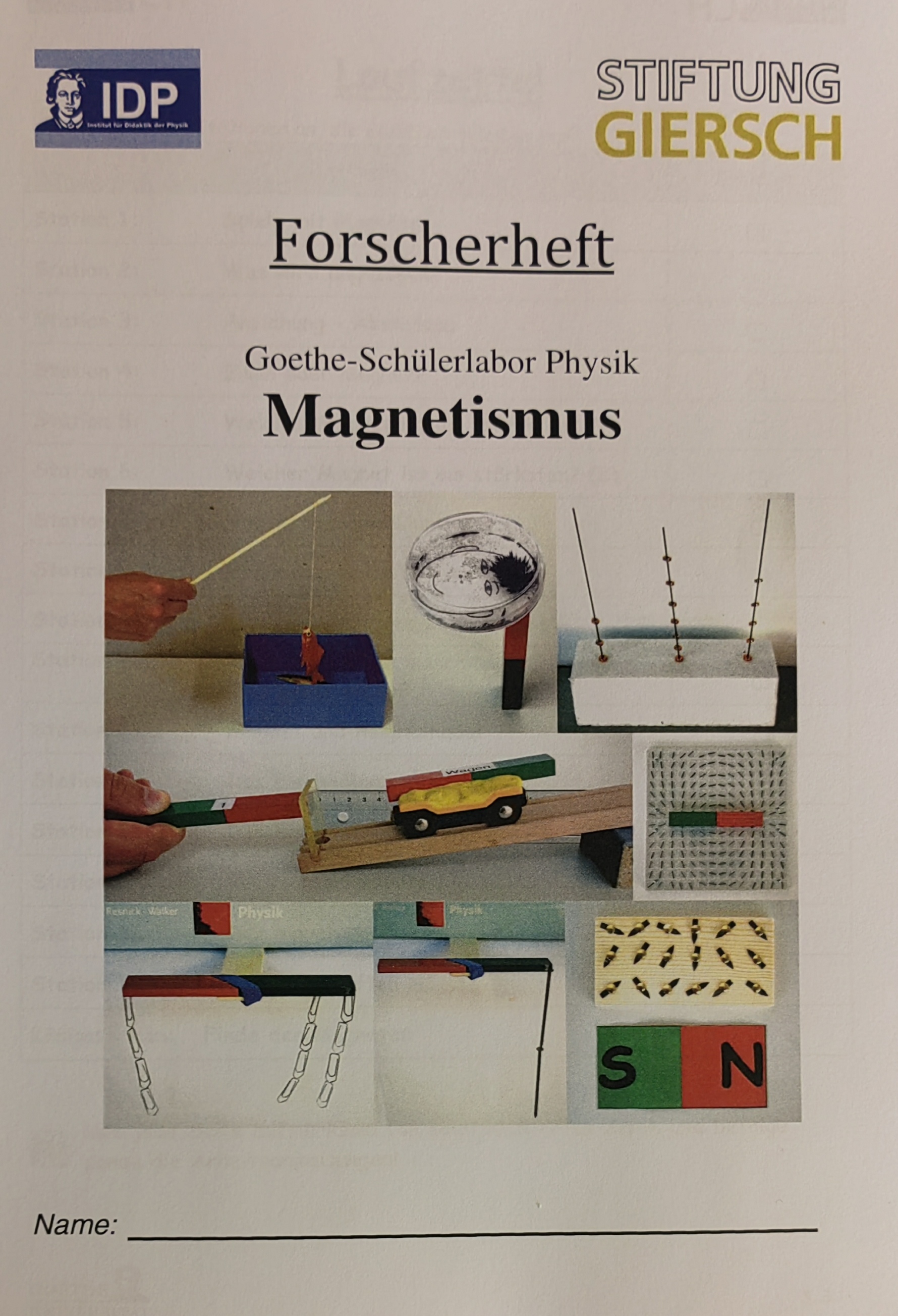 Das Forscherheft zum Thema Magnetismus, mit dem sich die Lernenden beschäftigt haben. 