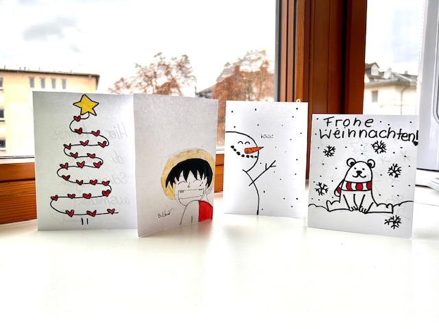 Selbst gestaltete Weihnachtskarten